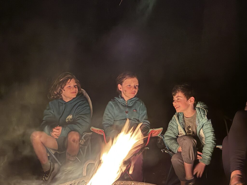 kids at campfire